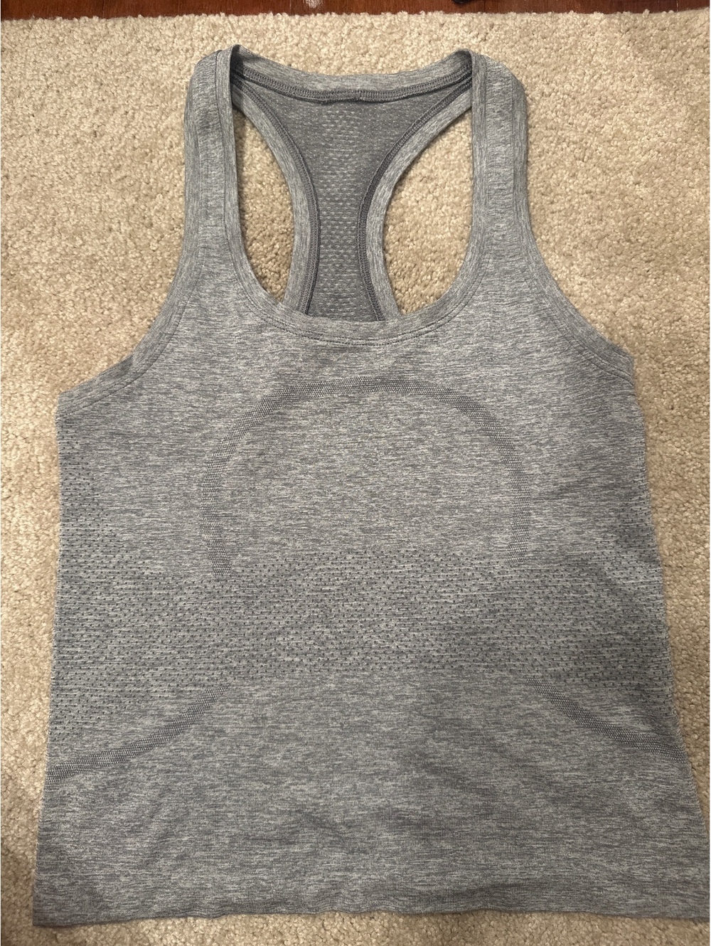 (3)Lululemon Gray Seamless Racerback Tank Top Size 4